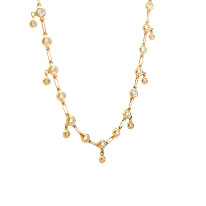 .49 Bezel Diamond Drop Necklace in 18k Yellow Gold