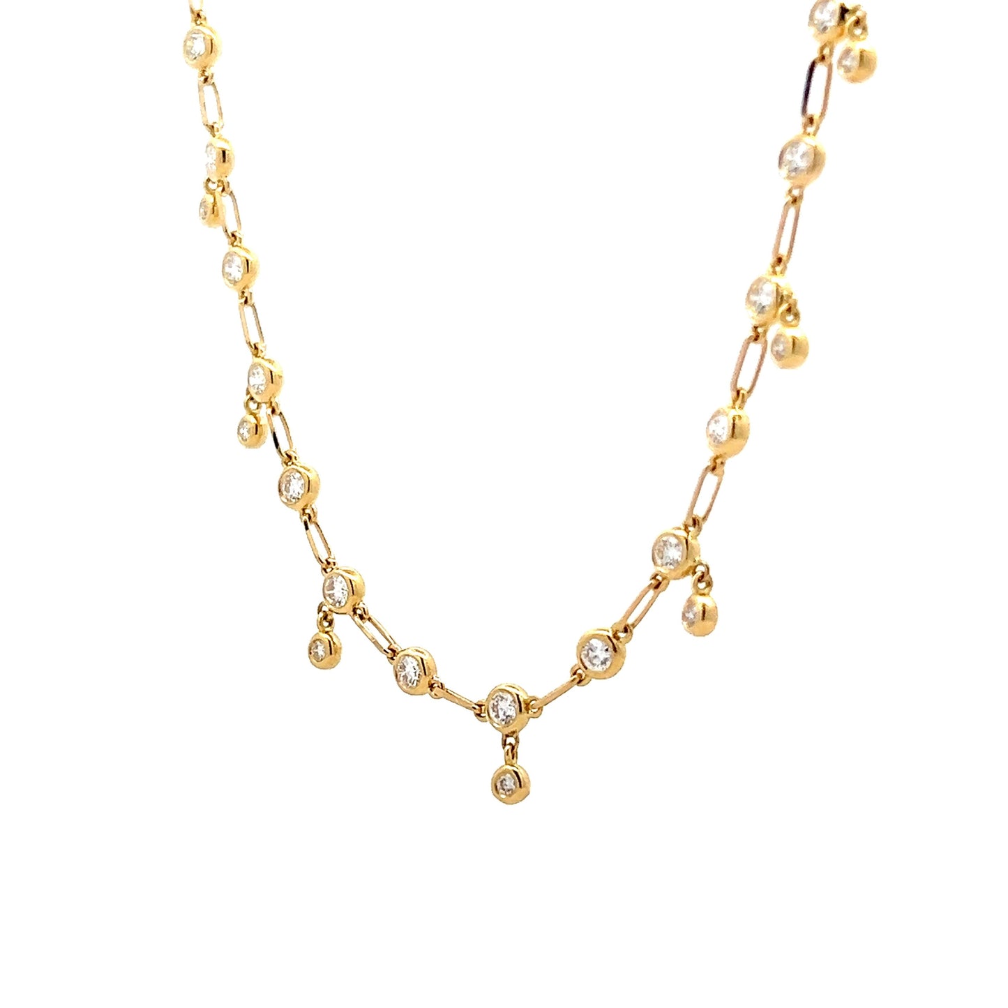 .49 Bezel Diamond Drop Necklace in 18k Yellow Gold