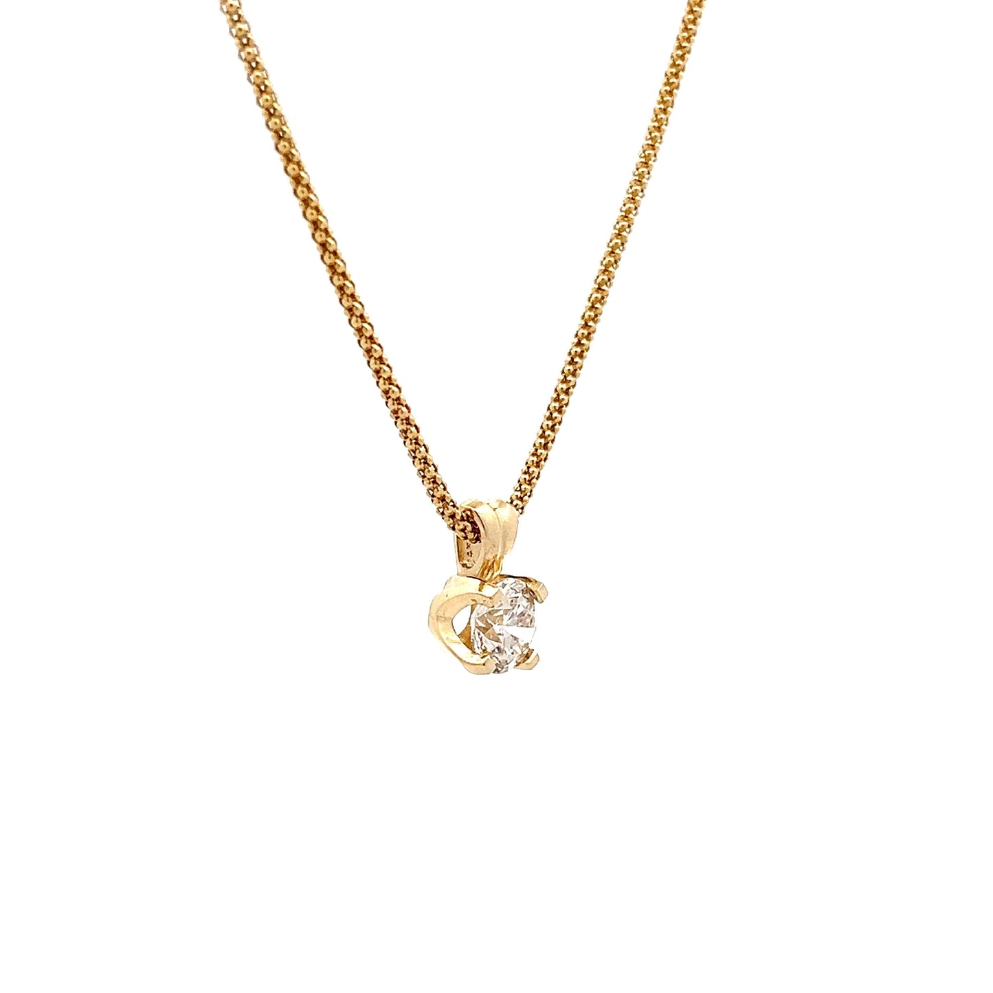 1.31 Diamond Solitaire Pendant Necklace in 14k Yellow Gold