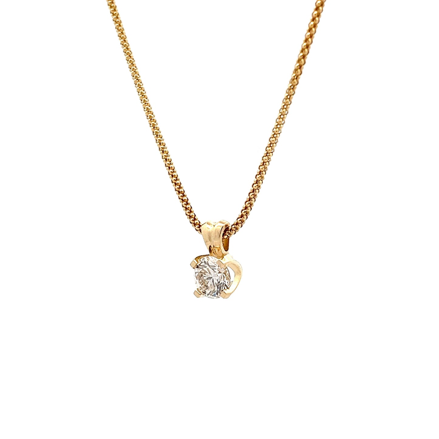 1.31 Diamond Solitaire Pendant Necklace in 14k Yellow Gold