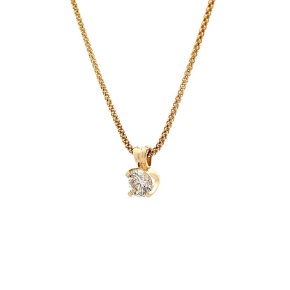 1.31 Diamond Solitaire Pendant Necklace in 14k Yellow Gold