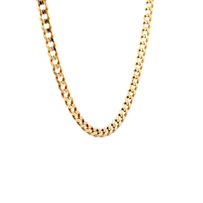 22" Mens Curb Link Chain in 14k Yellow Gold