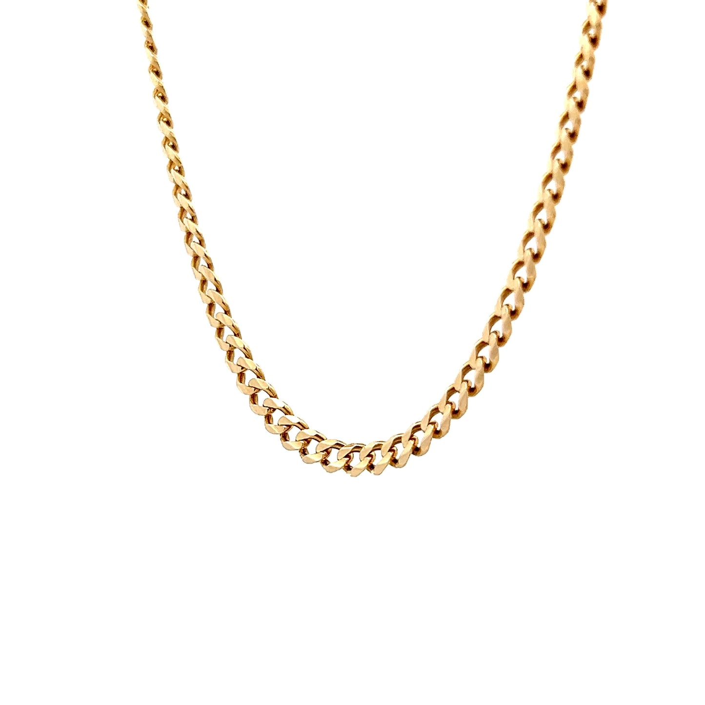 22" Mens Curb Link Chain in 14k Yellow Gold