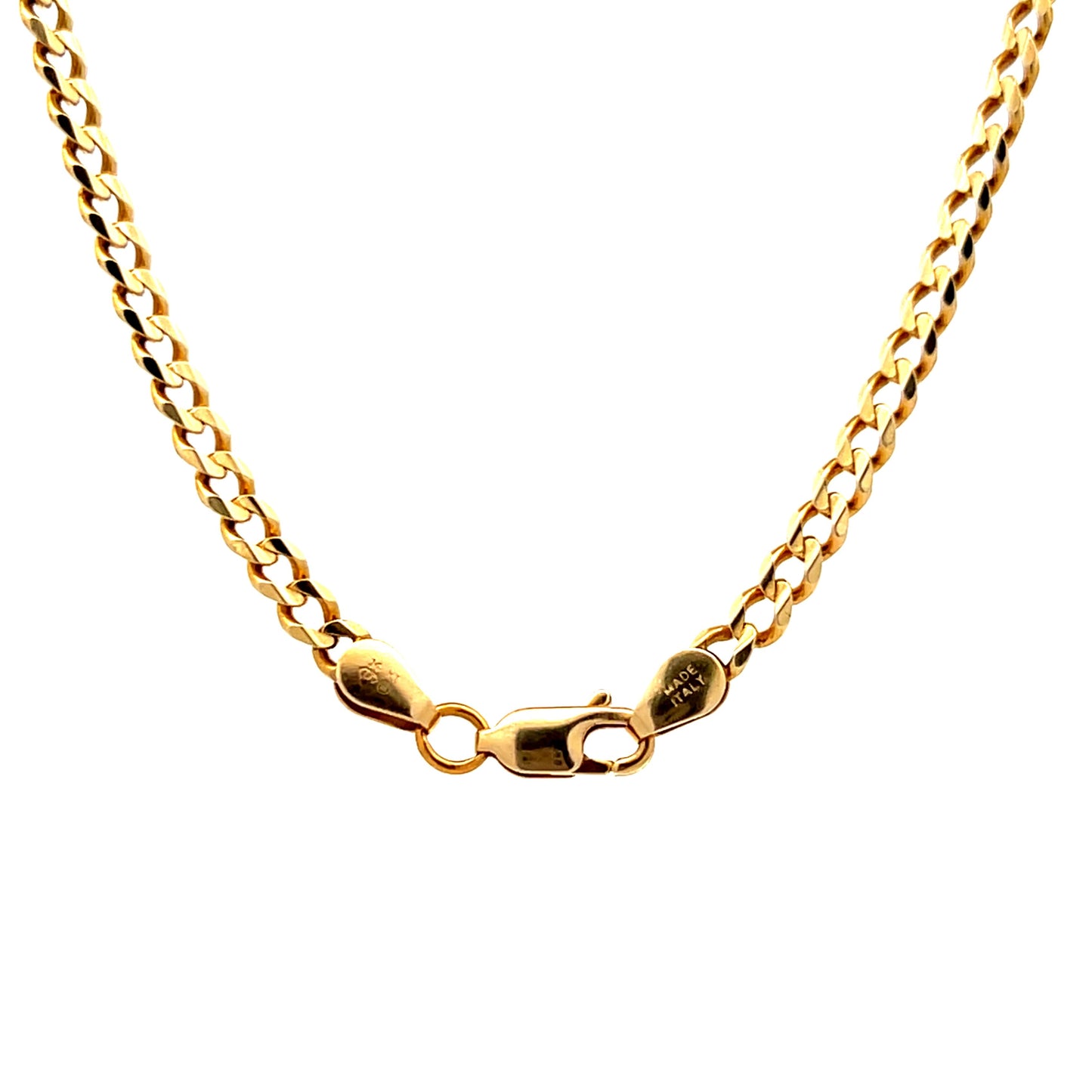 22" Mens Curb Link Chain in 14k Yellow Gold