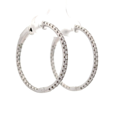 1.00 Inside-Out Diamond Hoop Earrings in 18k