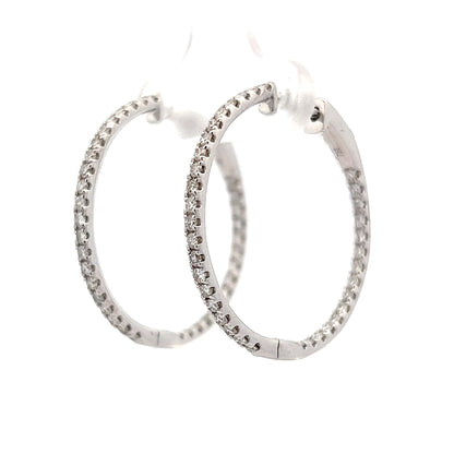 1.00 Inside-Out Diamond Hoop Earrings in 18k