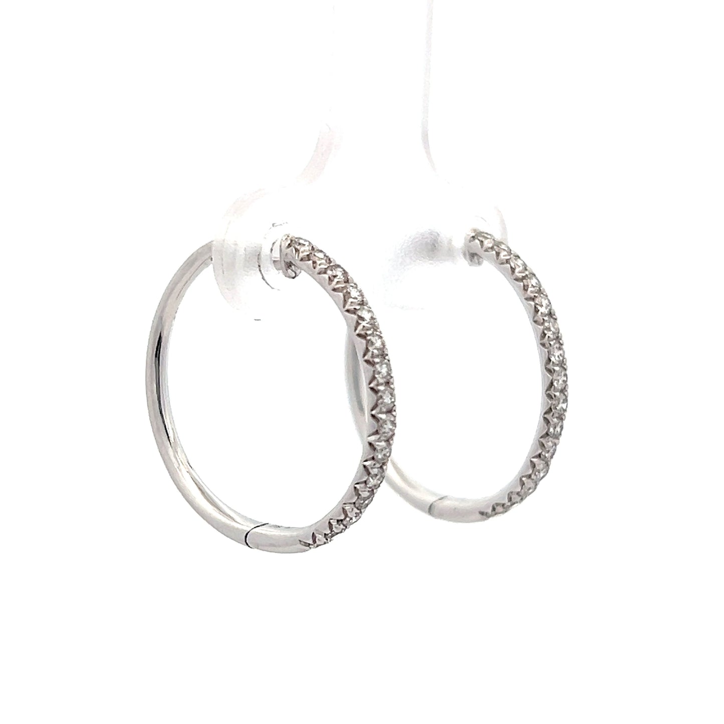 .42 Mid-Size Diamond Hoop Earrings in 14k