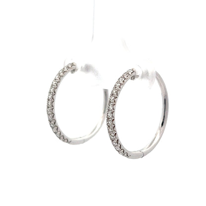 .42 Mid-Size Diamond Hoop Earrings in 14k