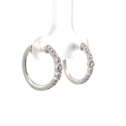 .29 Textured Diamond Hoop Earrings in 14k