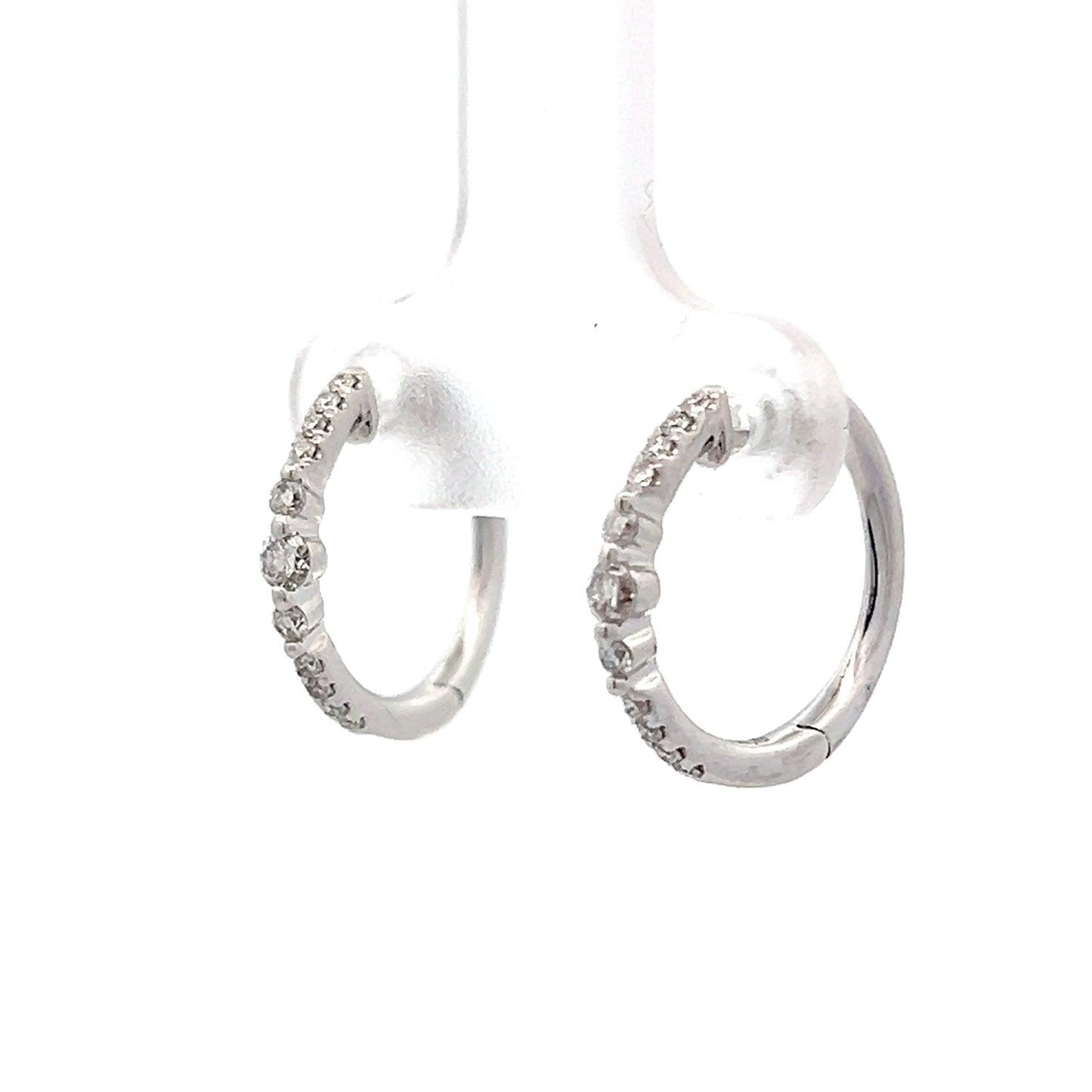 .29 Textured Diamond Hoop Earrings in 14k