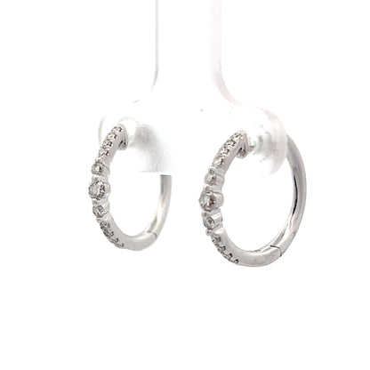 .29 Textured Diamond Hoop Earrings in 14k