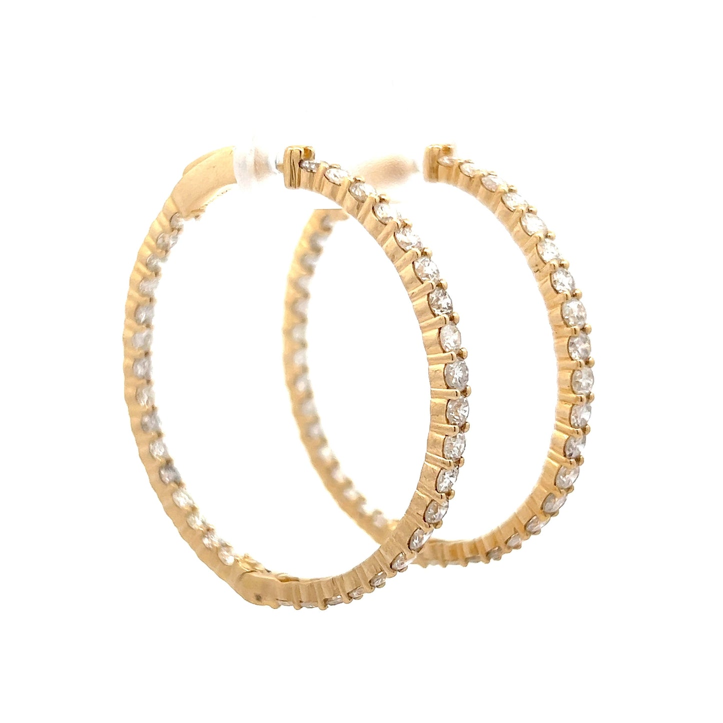 5.00 Inside-Out Diamond Hoop Earrings in 14k Yellow Gold