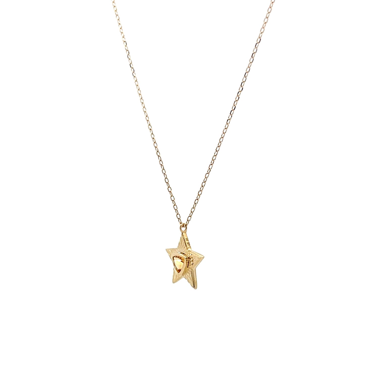 .09 Citrine Star Pendant Necklace in 14k Yellow Gold