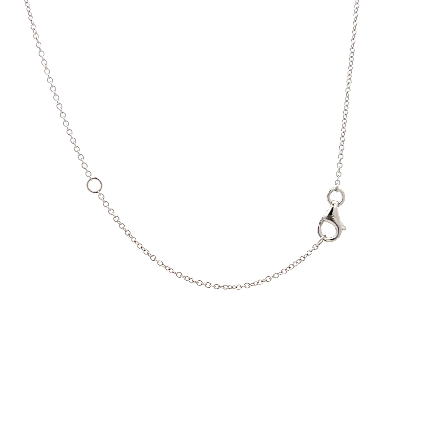 .17 Diamond Heart Station Necklace in 14k White Gold