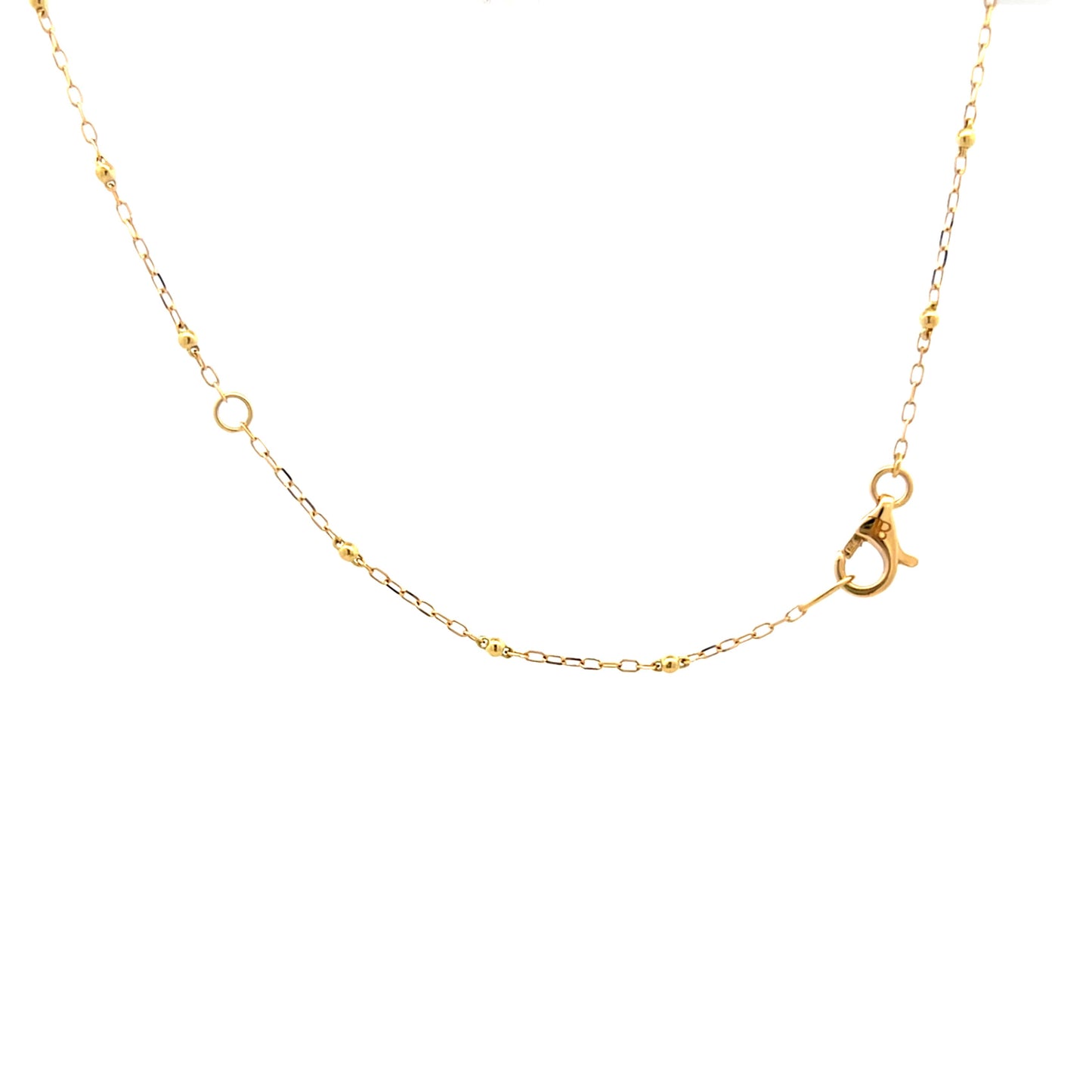 .14 Diamond Beaded Bar Pendant in 18k Yellow Gold