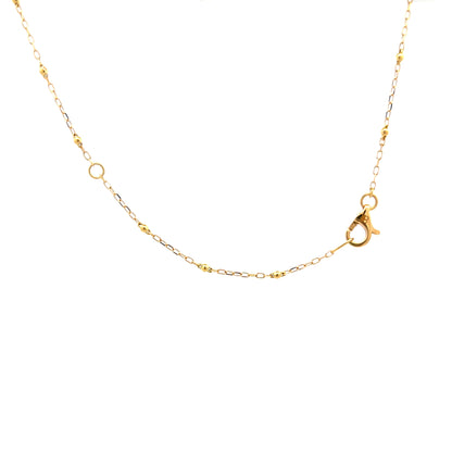 .14 Diamond Beaded Bar Pendant in 18k Yellow Gold