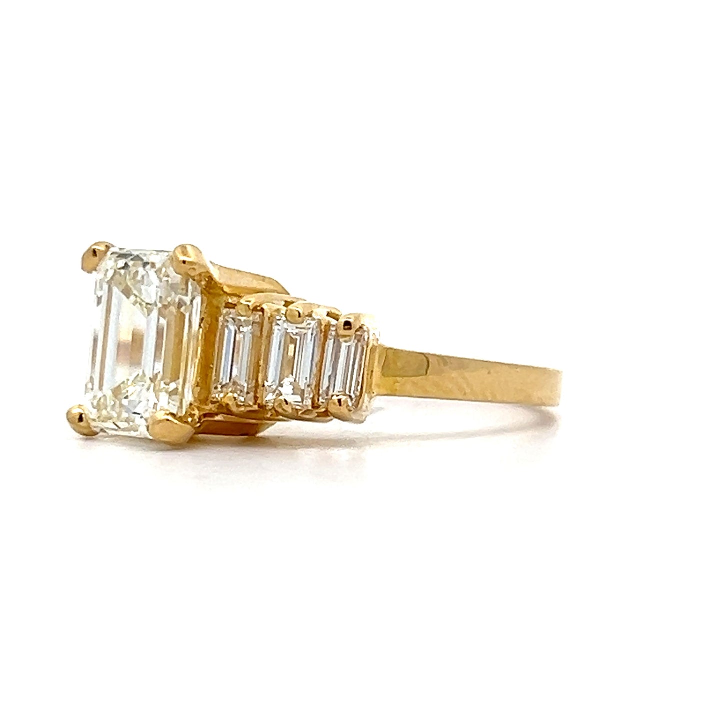 2.01 Emerald Cut Diamond Engagement Ring in 18k