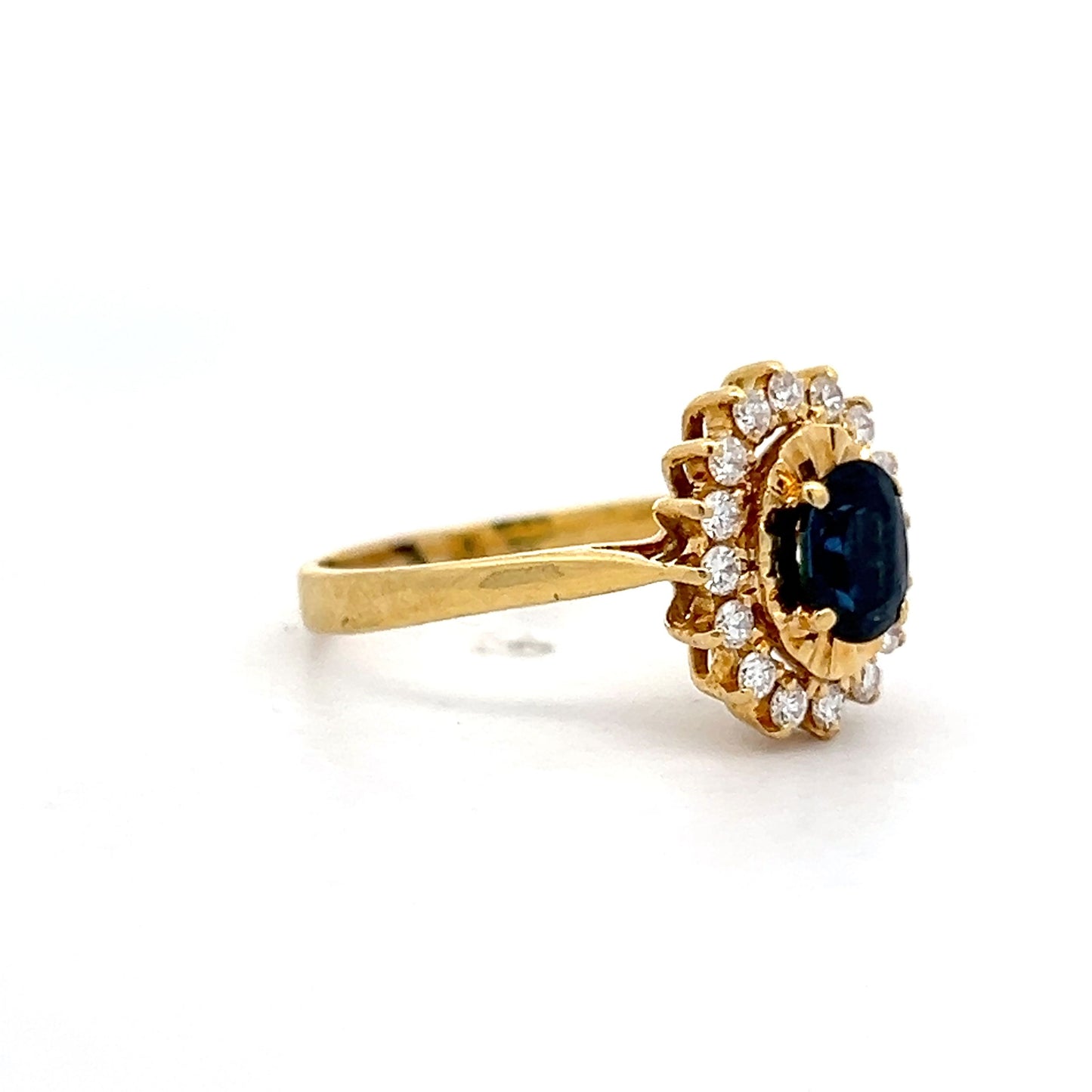 .56 Oval Sapphire & Diamond Engagement Ring in 18k