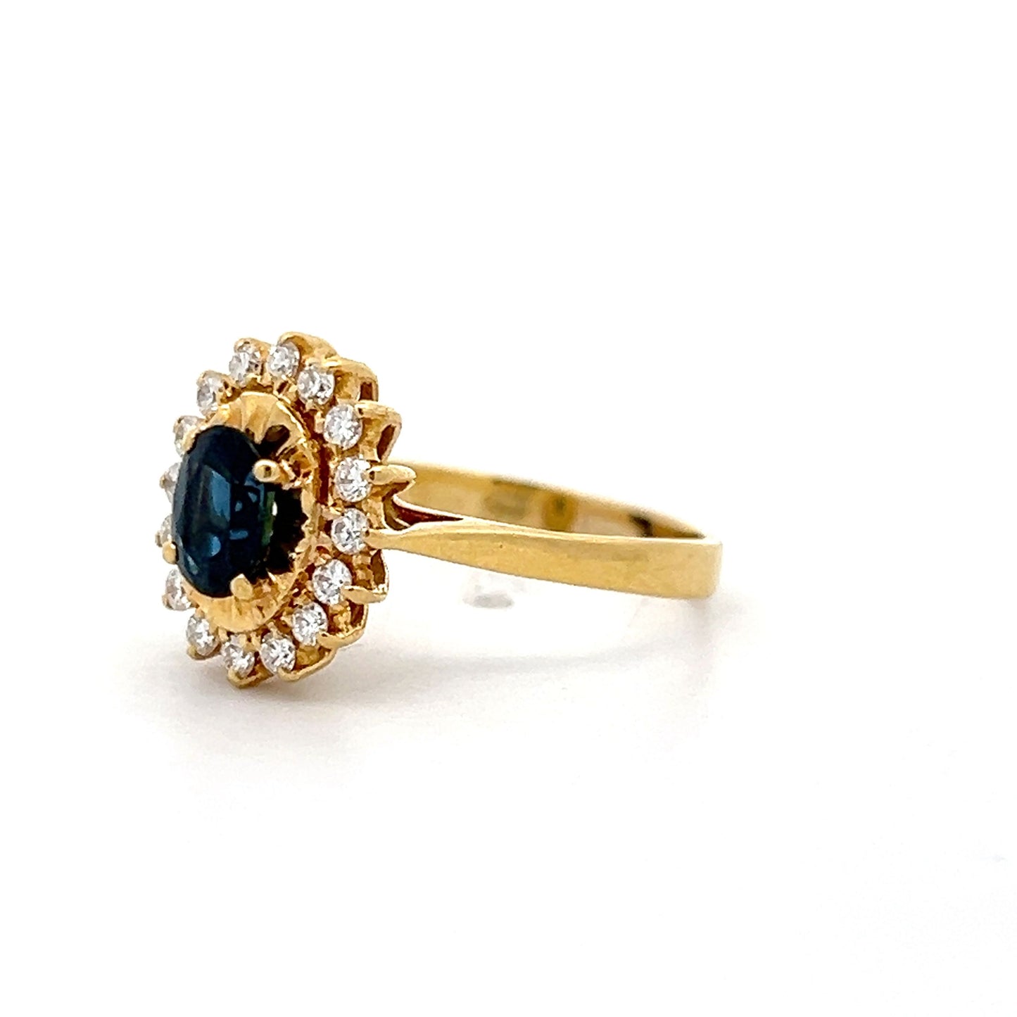 .56 Oval Sapphire & Diamond Engagement Ring in 18k