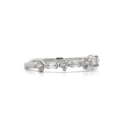 .17 Baguette & Round Diamond Wedding Band in 14k