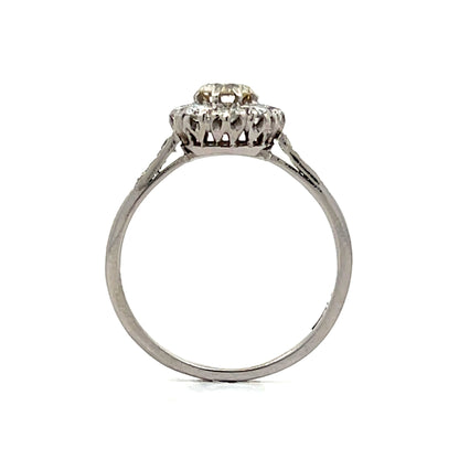 .36 Antique Deco Cluster Engagement Ring in Platinum/18k