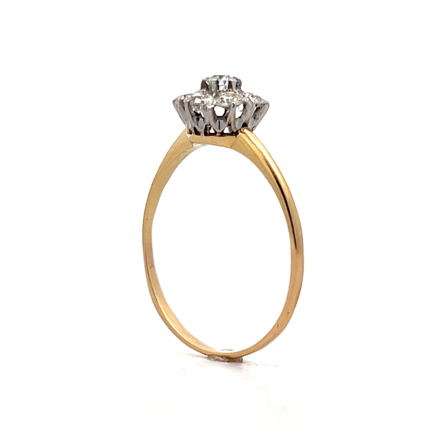 .77 Antique Victorian Halo Engagement Ring in 14k/Platinum