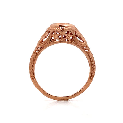 .08 Art Deco Style Engagement Ring in 14k Rose Gold