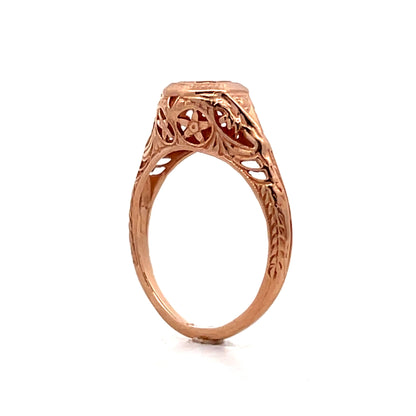 .08 Art Deco Style Engagement Ring in 14k Rose Gold