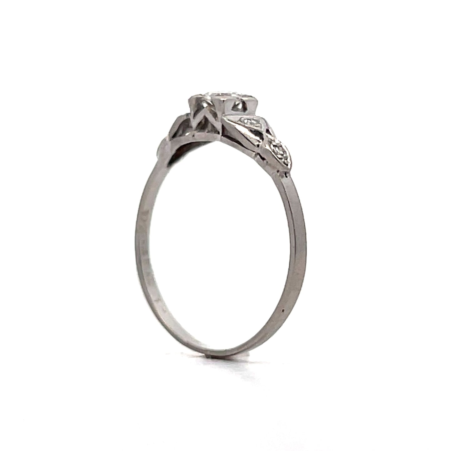 .24 Antique Deco Geometric Engagement Ring in Platinum