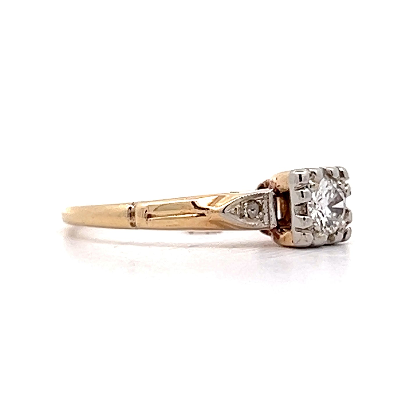 .21 Retro European Diamond Engagement Ring in 14k