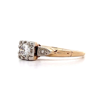 .21 Retro European Diamond Engagement Ring in 14k