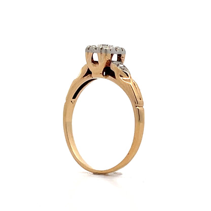 .21 Retro European Diamond Engagement Ring in 14k