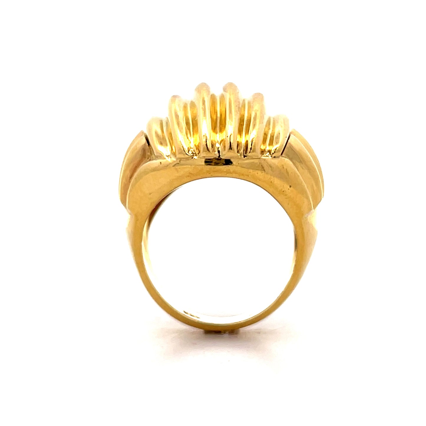 Ridged Dome Cocktail Ring in 18k Yellow Gold