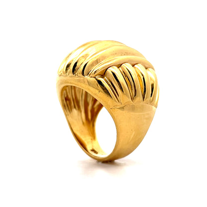 Ridged Dome Cocktail Ring in 18k Yellow Gold