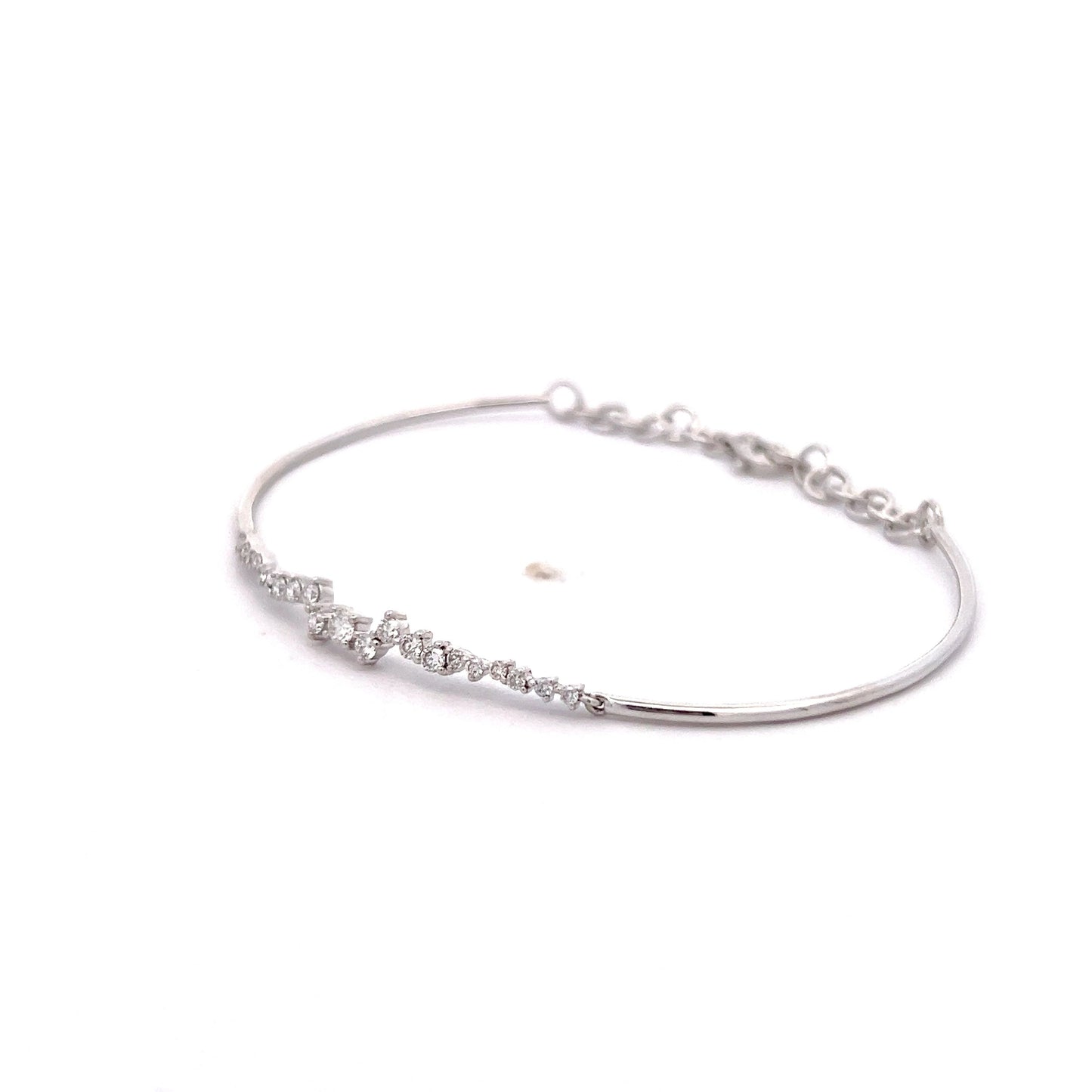 .39 Flexible Diamond Cuff Bracelet in 14k White Gold