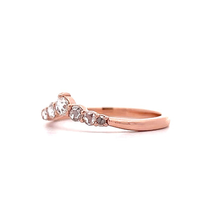 .15 Rose Cut Diamond Contour Wedding Band in 14k Rose Gold