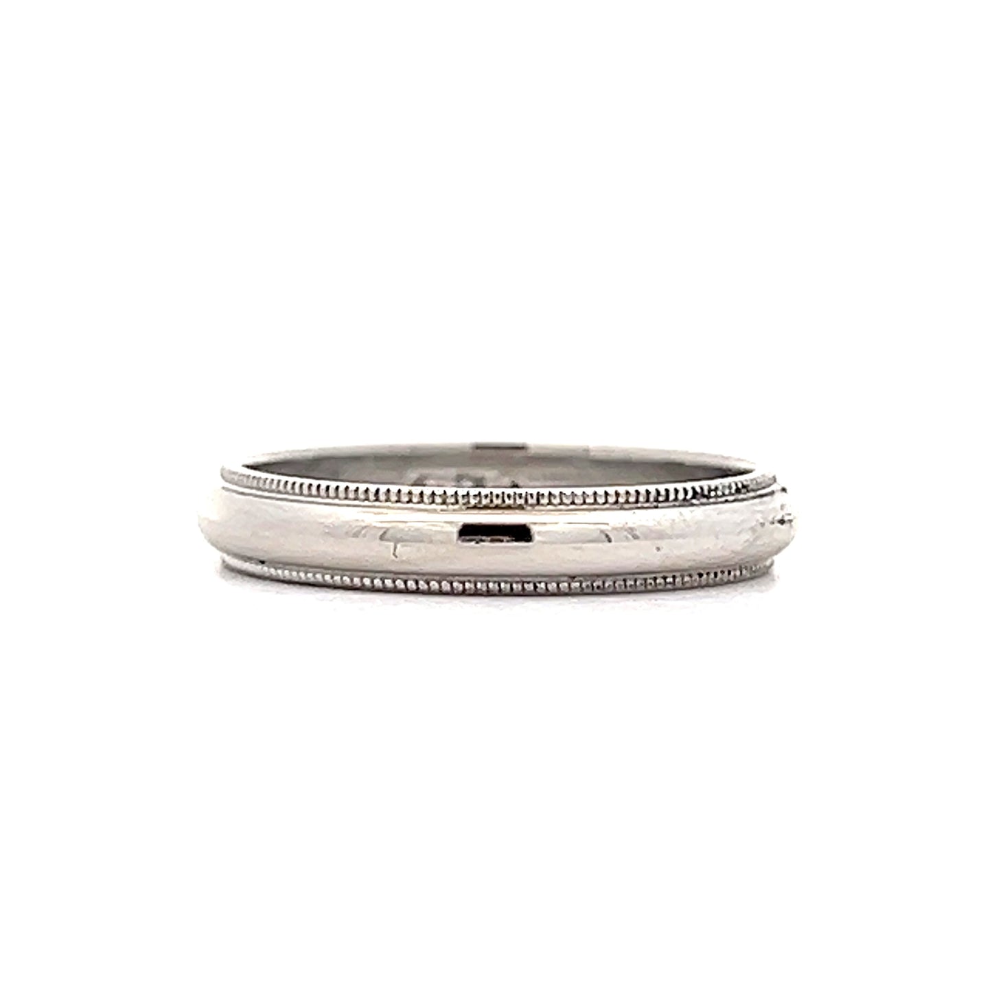 3mm Milgrain Wedding Band in 14k White Gold