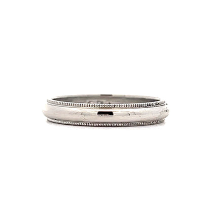 3mm Milgrain Wedding Band in 14k White Gold