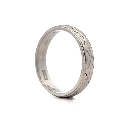 4.25mm Vintage Art Deco Wedding Band in Platinum