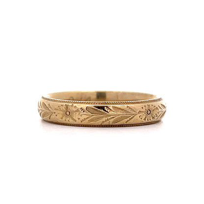 4mm Mens Edwardian Wedding Band in 14k Yellow Gold