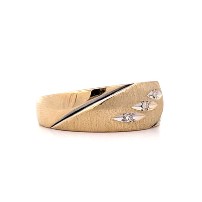 .18 Vintage Mens Diamond Wedding Band in 14k Yellow Gold