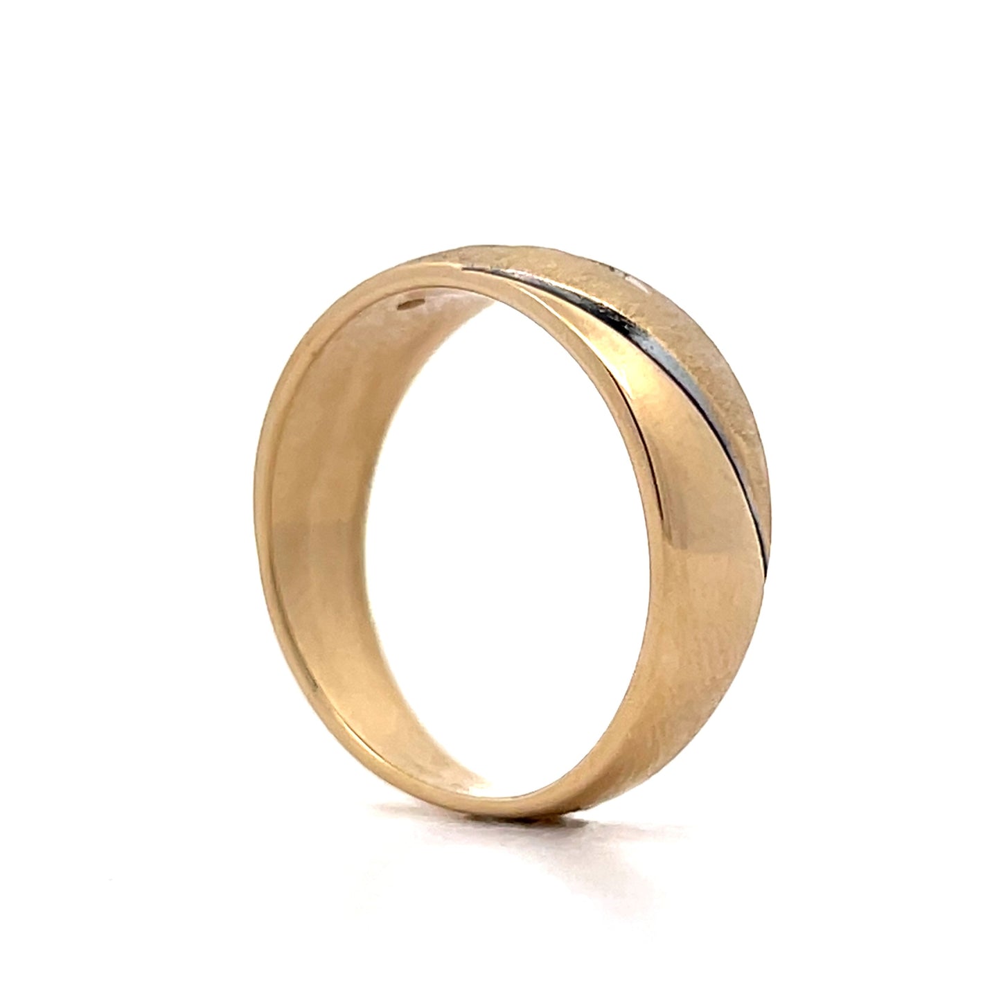 .18 Vintage Mens Diamond Wedding Band in 14k Yellow Gold