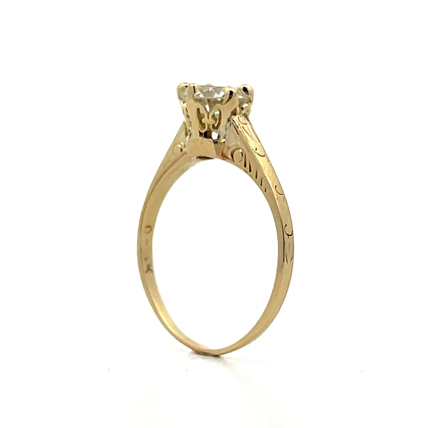 .84 Vintage Art Deco Engagement Ring in 14k