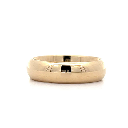 6mm Mens Half Round Wedding Band in 14k Yellow Gold