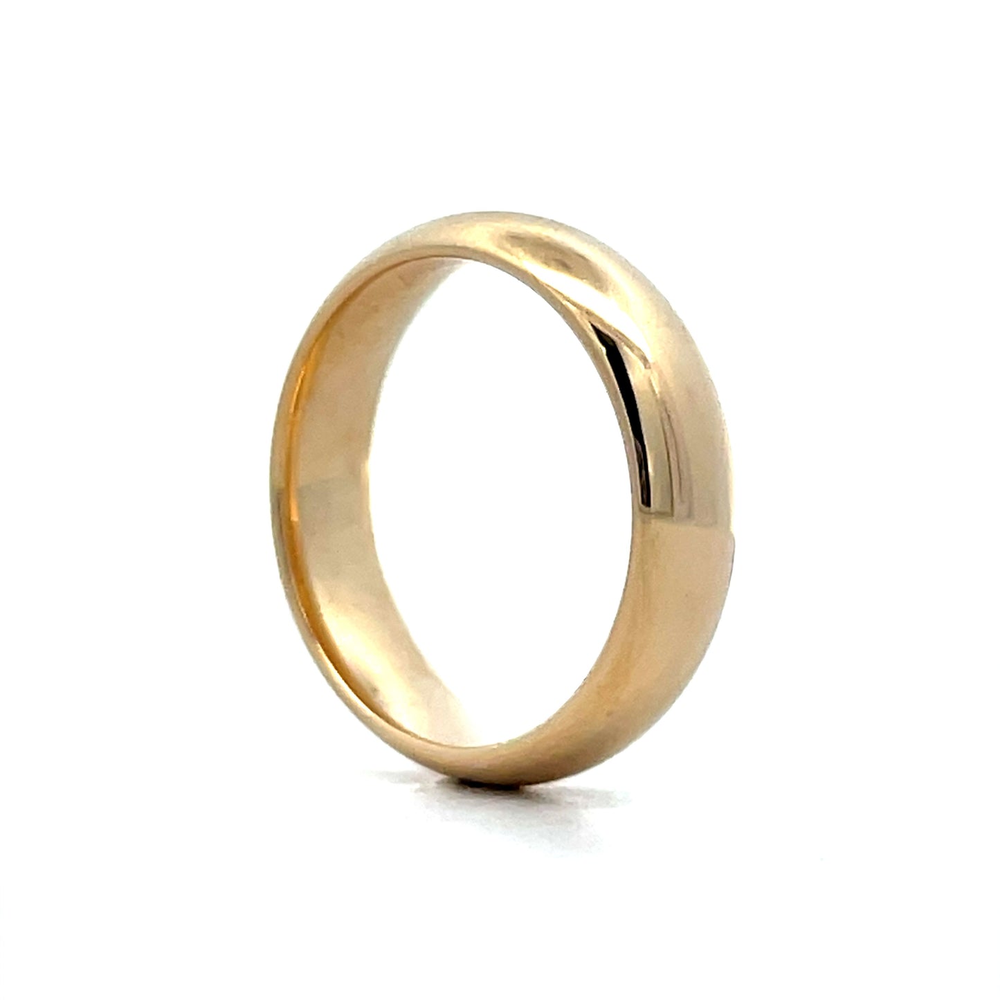 6mm Mens Half Round Wedding Band in 14k Yellow Gold