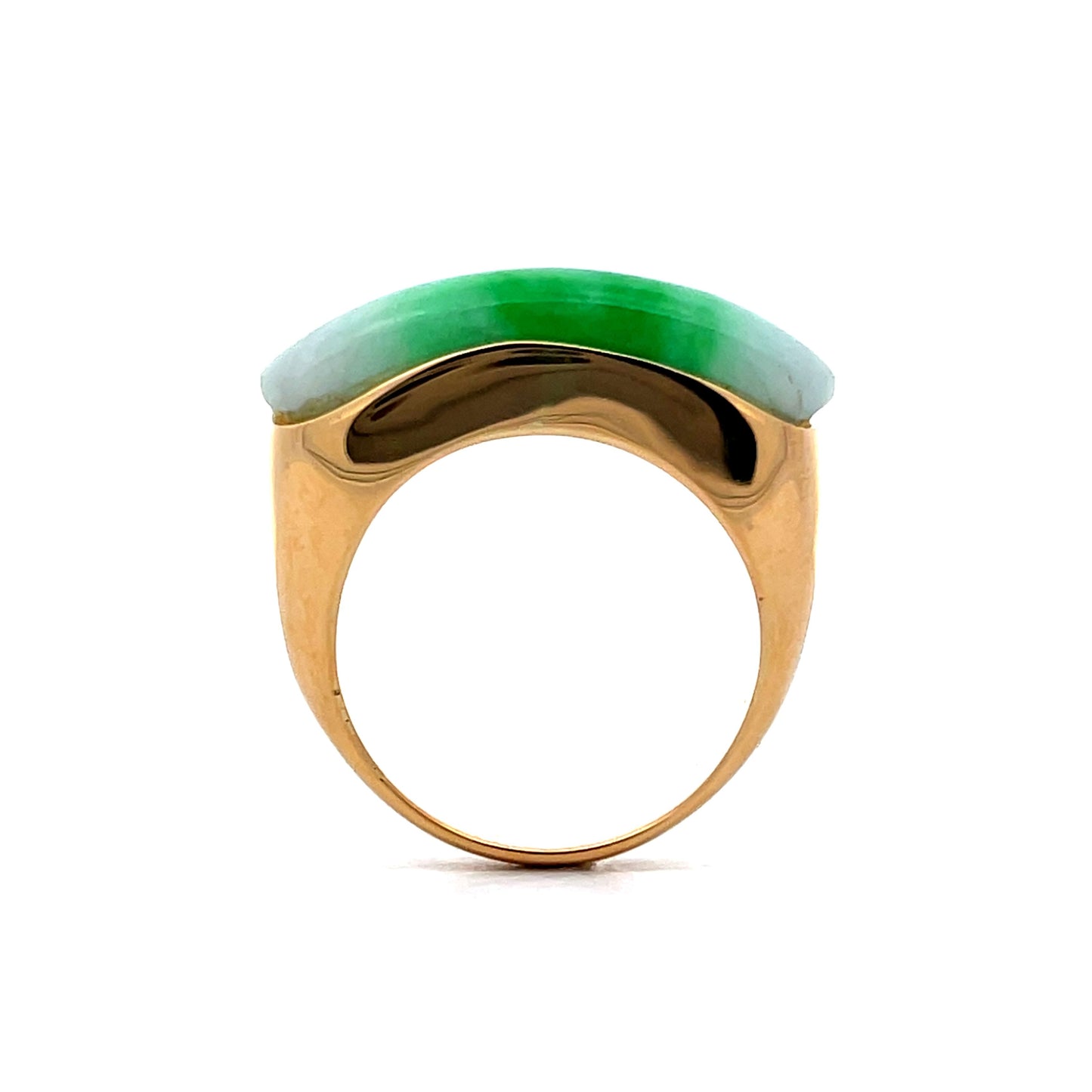 Mens Vintage Jadeite Cocktail Ring in 18k Yellow Gold