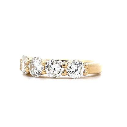 2.57 Five Stone Diamond Band in 14k Yellow Gold