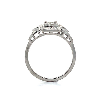 .55 Antique Art Deco Step Engagement Ring in Platinum