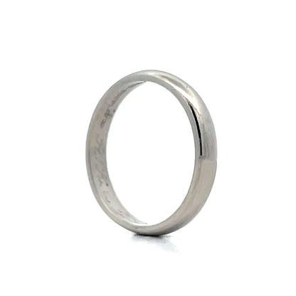 Vintage Retro Half Round Wedding Band in Platinum