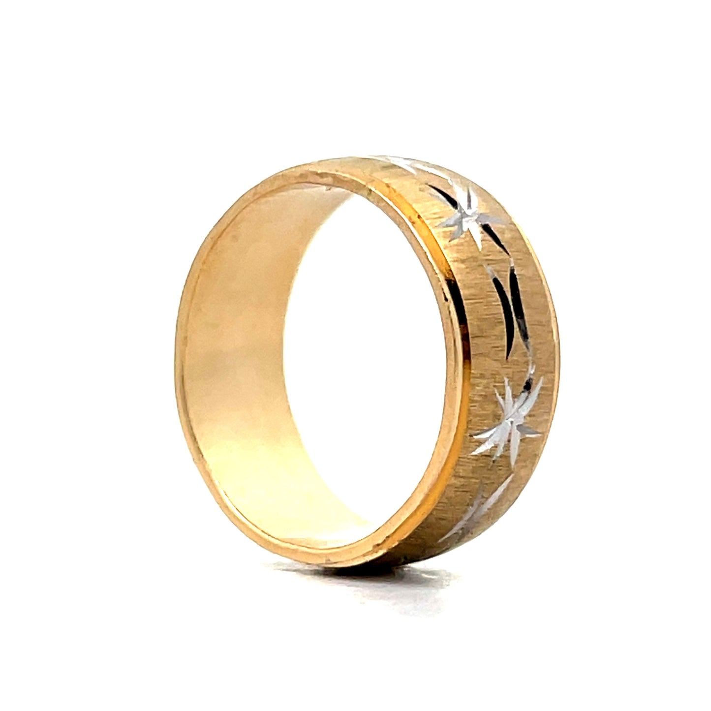 Mens Vintage 7.75mm Wedding Band in 14k